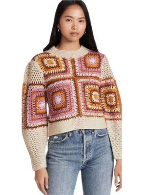 Anthropologie ($180) Moon River Granny Square Crochet Sweater - PTP 20